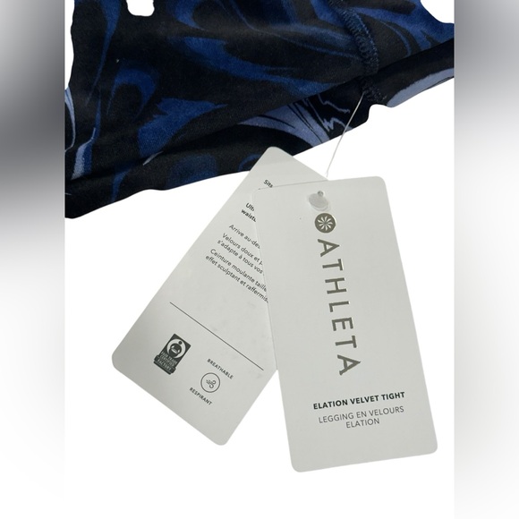 NWT Athleta Women's Elation Velvet Tight  Size Small Color Agate Paisley Black - Picture 5 of 8